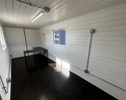 20ft x 20ft Slate Gray Shiplap 120V Shipping Container Office Minisplit