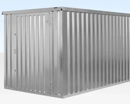 4M X 2.1M Flat Pack Container Store – Galvanized
